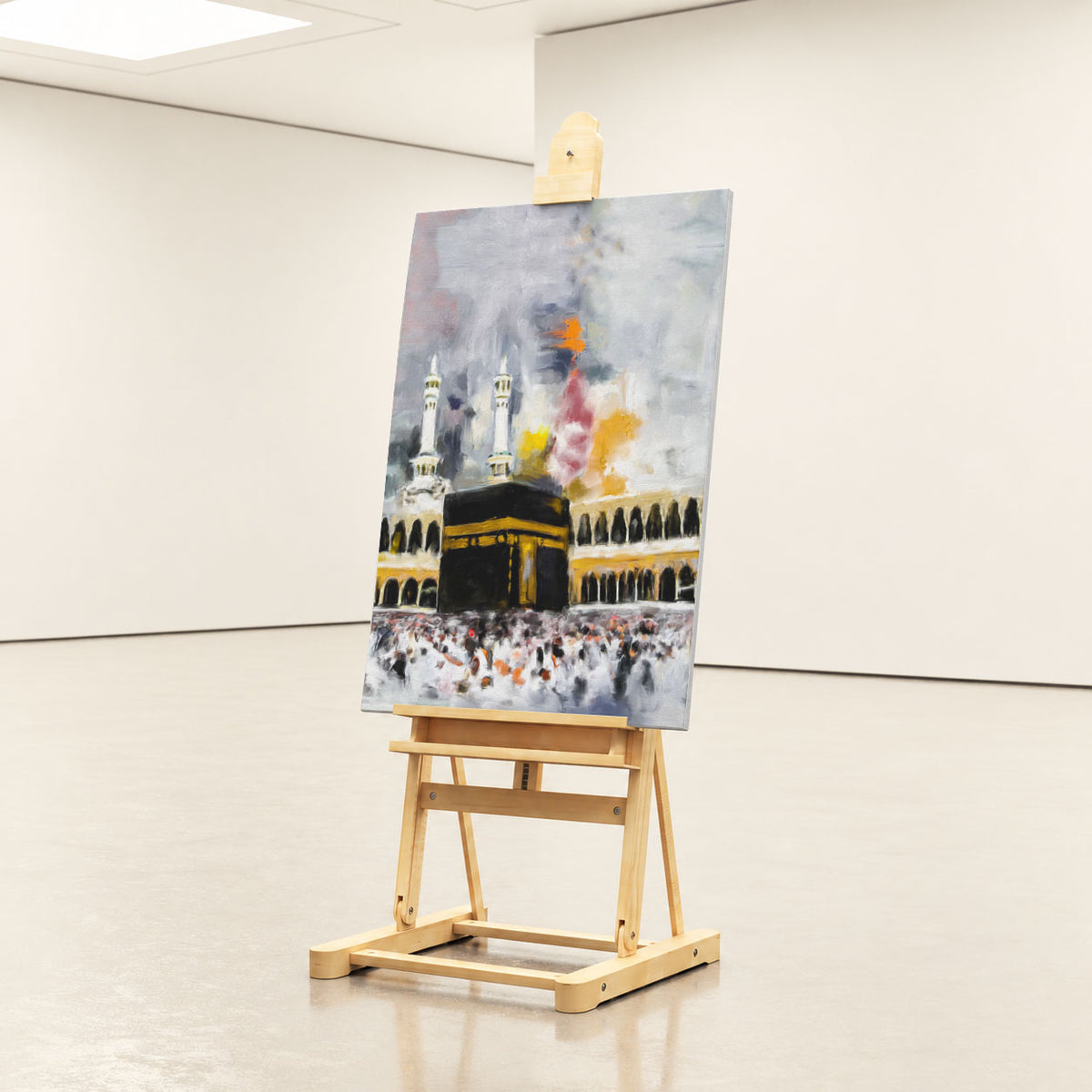 Kaaba Sharif Oil Painting Effect Canvas Wall Art – Islamic Decor