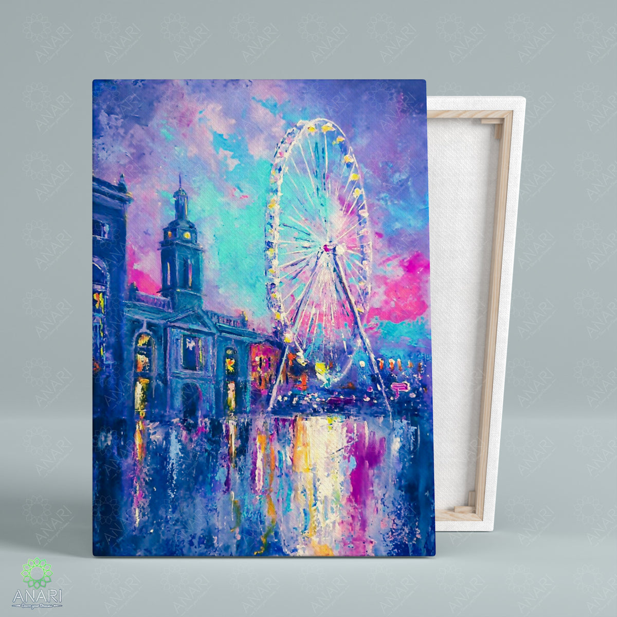 London Eye-Inspired Impressionist Canvas Wall Art